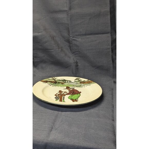 1902 Royal Doulton Plate Golfer + Caddy Image "Every Dog Has His Day" Golfing - Picture 3 of 10